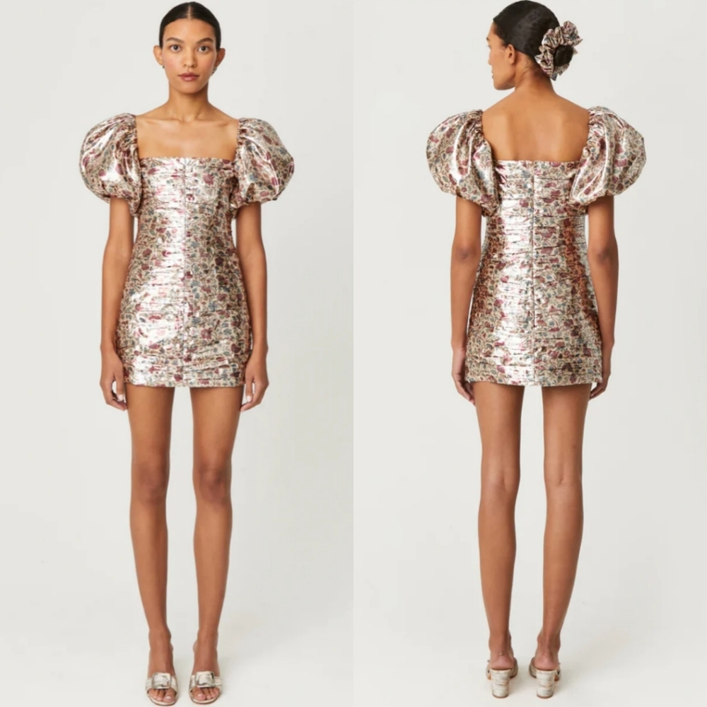 RHODE Suzette Cream Vichy Rose Mini Dress - Picture 13 of 16